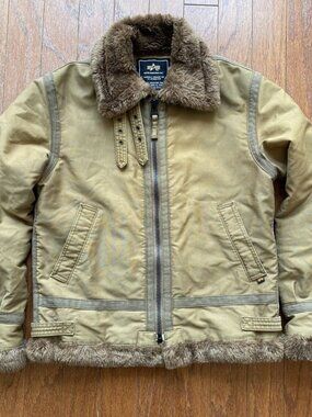 Avirex Fur Lined Vintage Bondage Style Jacket Size Medium